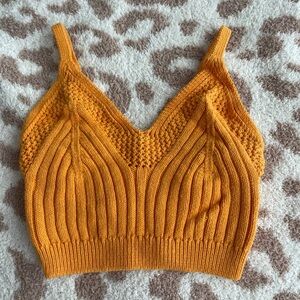 Women's Knit Crop Top - Orange